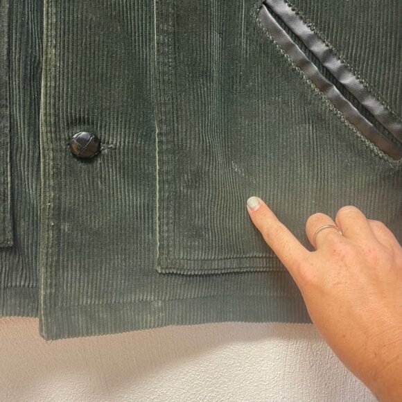 Sportswear Corduroy Utility Jacket Long Sleeves Front Button Green Size 40 Reg - Picture 5 of 11